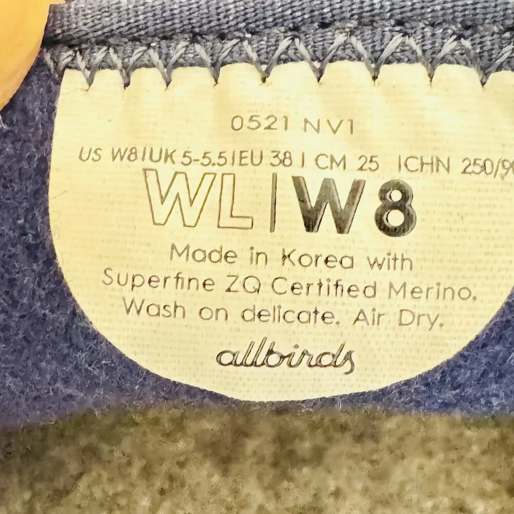 Allbirds Shoes Womens 8 Blue Wool Loungers Merino Slip On Lightweight Comfort
